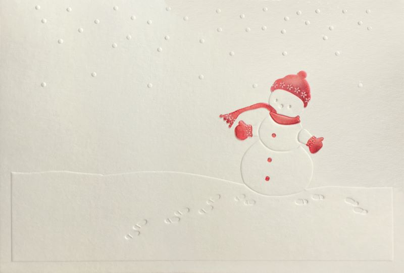 Red Snowman Christmas Cards 